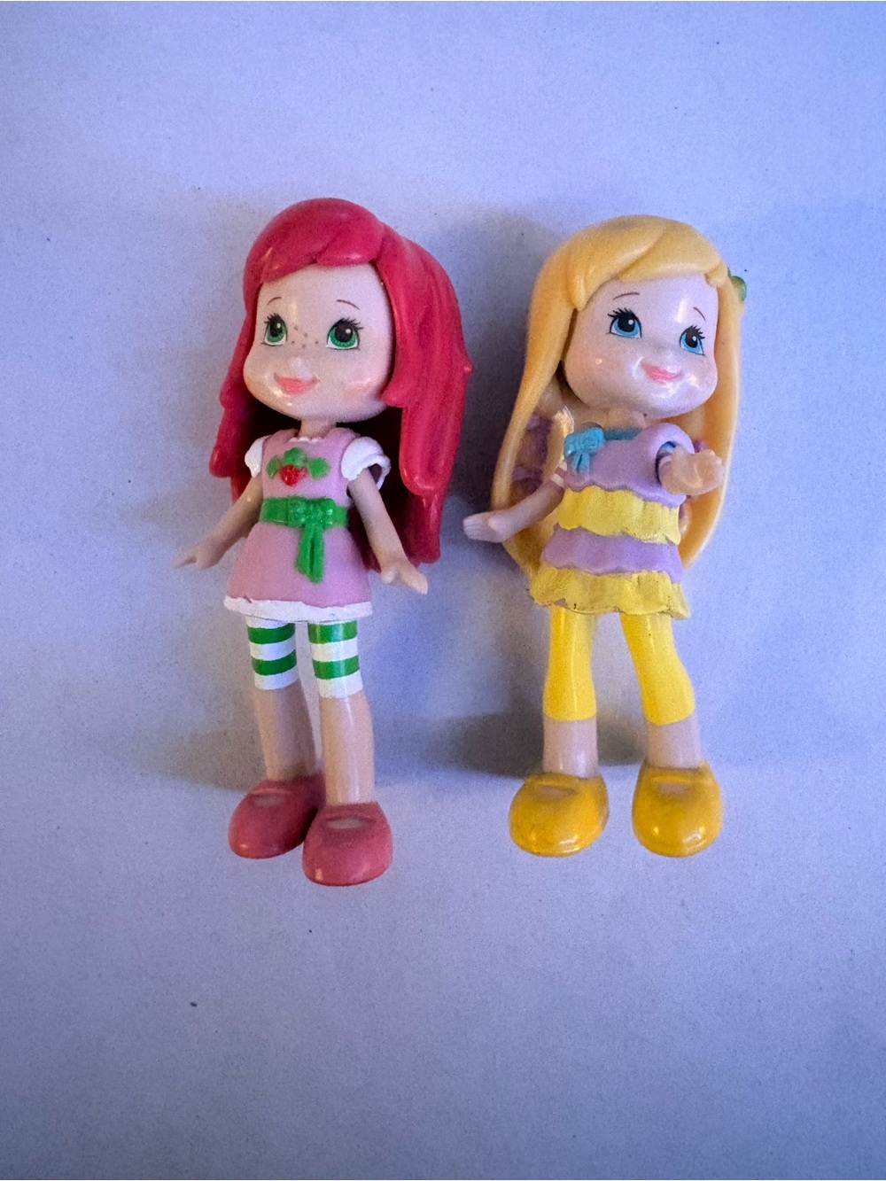 Mini Strawberry-Inspired Pink & Yellow Doll Duo